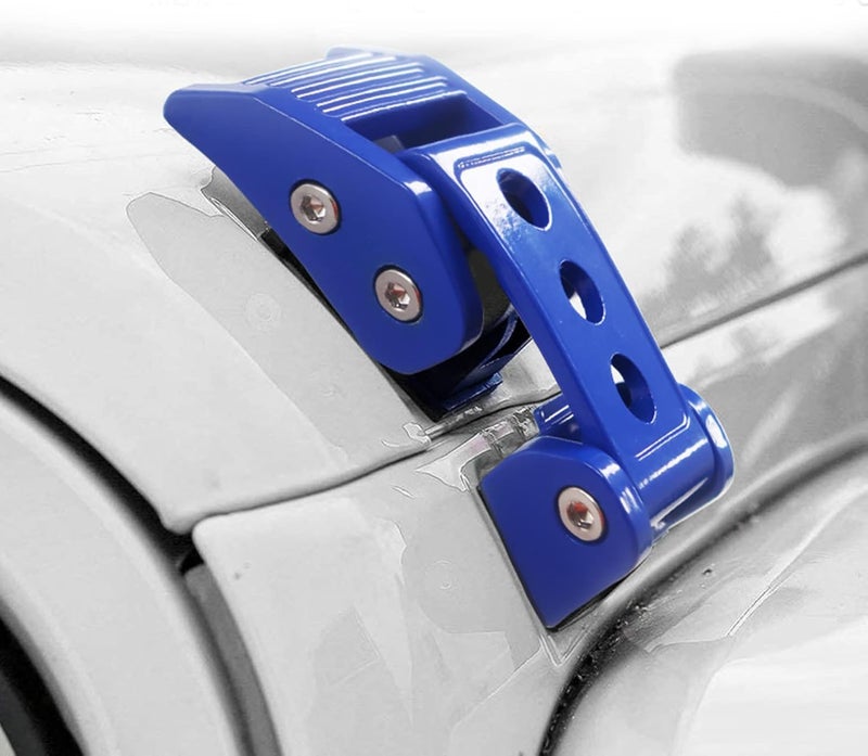 Brangstak Stainless Steel Latch Hood Capture Kit for 2007-2018 Jeep Wrangler JK JKU and 2018-2022 Jeep Wrangler JLJLU Gladiator 2-Door and 4-Door (Blue) - Image 2